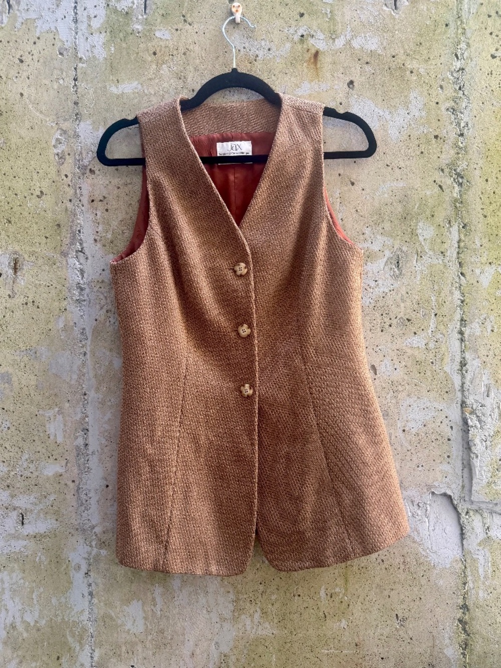 Chic Tweed Waistcoat / Vest for Holt Renfrew, 100% Virgin Wool, 6